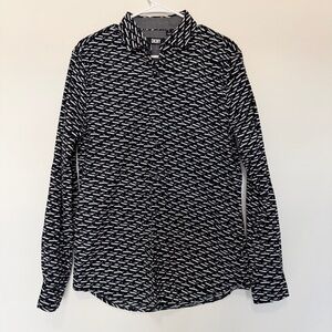 DKNY Geometric Stretch Button Down Men’s M